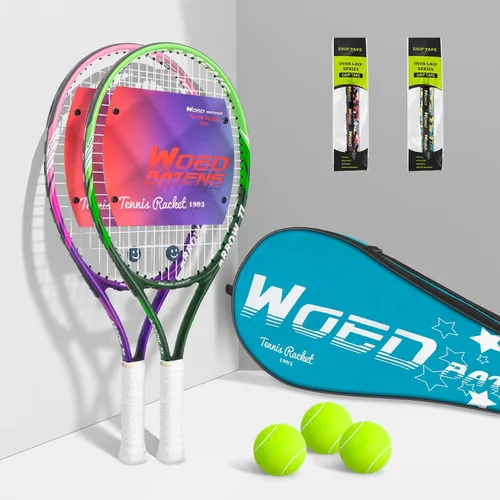Raqueta de tenis para niños de 19 pulgadas, 23 pulgadas, 25 pulgadas, raqueta de tenis para jóvenes/jóvenes, con bolsa de transporte, overgrips y