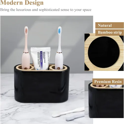 Miniatura 2 de Shinowa Soporte para cepillo de dientes, organizador de cepillo de dientes premium, organizador de almacenamiento para baño para cepillo de dientes