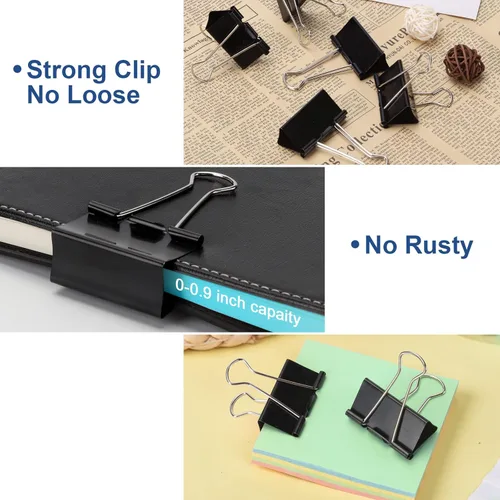 Miniatura 6 de 48 paquetes de clips para carpetas extra grandes de 2 pulgadas, clip de papel grande, clip jumbo a granel, abrazadera para papeleo grande y Negro