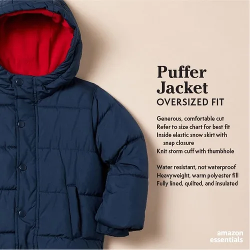 Miniatura 2 de Tienda Essentials - Chaqueta abullonada resistente con capucha para niño