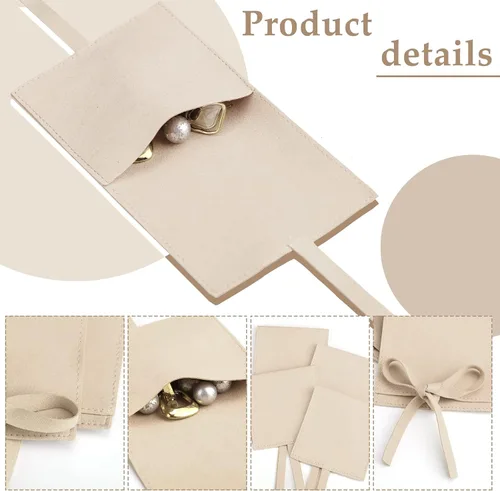 Miniatura 3 de Lothee 40 piezas de bolsa de joyería de microfibra de 8x8 cm, bolsas de regalo pequeñas de lujo con lazo de microfibra para embalaje de pulseras