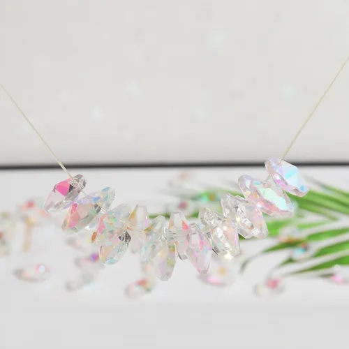 Miniatura 4 de LONGWIN Lote de 100 piezas de 1 agujero de cristal octágono cuentas, cristal Prisma Suncatcher piezas de repuesto lámpara DIY colgante colgante AB