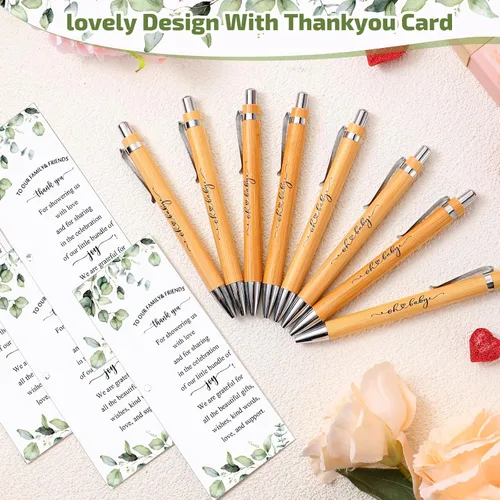 Miniatura 3 de Yeaqee 25 juegos de bolígrafos para baby shower, regalos para invitados, vegetación, bosque, baby shower, bolígrafos retráctiles, bolígrafos
