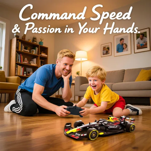 Miniatura 6 de BEZGAR Auto de control remoto F1 - Auto de juguete Rb18 con licencia oficial, vehículo modelo 1:18, RC de carreras F1 de 2.4GHz para niños, niñas