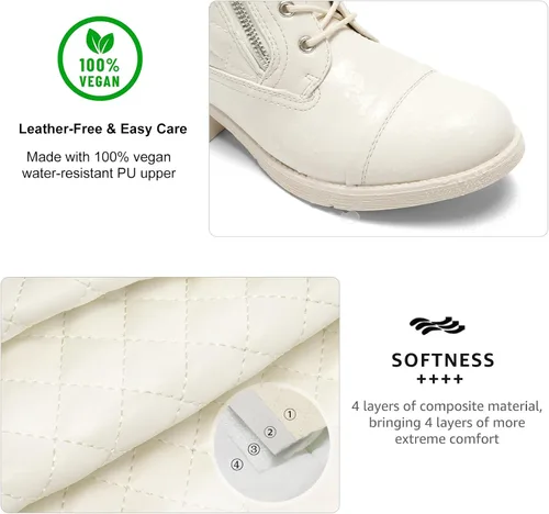 Miniatura 12 de STQ Botas de combate con cordones para mujer