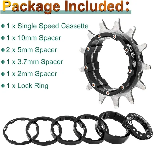 Miniatura 2 de Kit de conversión de velocidad única 13T 14T 15T 16T MTB Cassette Fixie de una sola velocidad Cog