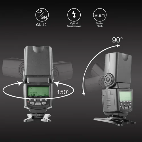 Miniatura 3 de Meike MK430N TTL Flash de cámara Speedlite con pantalla LCD compatible con cámaras Nikon D7100 D5300 D5200 D3500 D3100 D600 D800 D3200 D90 D80 D300