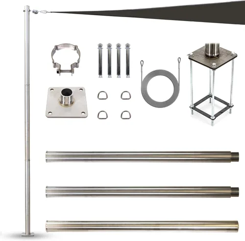 Miniatura 14 de Amgo Paradise - Accesorios para poste de vela para toldo, abrazadera de anillo en D para toldos de alta resistencia, postes de repuesto versátiles