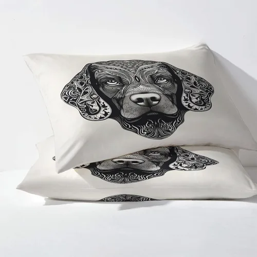 Miniatura 3 de Labrador Sábanas tamaño individual, sábanas para perro, sábanas y fundas de almohada estampadas de 3 piezas, sábana bajera ajustable de microfibra
