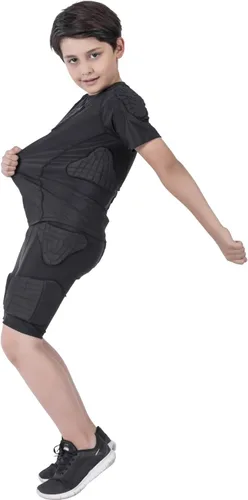 Miniatura 3 de Padded Shirt Youth Boys Padded Compression Sports Protective T-Shirt Rib Chest Protector Extreme Exercise
