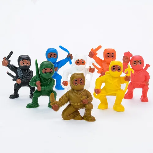 Mini figuras de acción ninja – 25 piezas de recuerdos de fiesta para niños y regalos de cumpleaños – Incluye adornos para pasteles y rellenos de