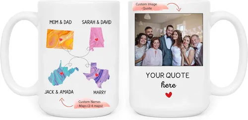 Miniatura 14 de SANTANNA Taza personalizada que cambia de color, texto fotográfico personalizado, taza de cerámica sensible al calor para parejas, amigos, familia