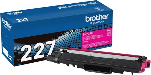Brother Cartucho de tóner original TN227M de alto rendimiento, tóner magenta de repuesto, rendimiento de página de hasta 2,300 páginas, TN227,
