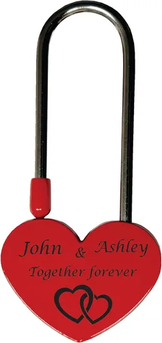 Miniatura 9 de FANSTIK Candado personalizado grabado (Hecho en EE. UU.) Aniversario, Candado de amor para puente, Boda, Candado personalizado grabado para tu amor