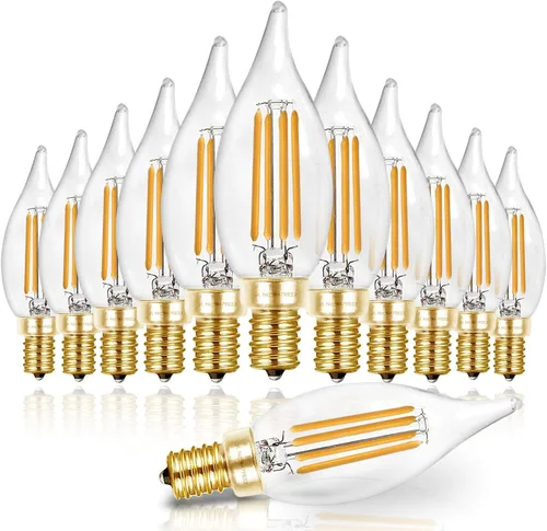 Miniatura 15 de Hizashi Bombillas LED de candelabro, E12, 40W regulables, CRI 90+, 4W, 450 lm, 5000K blanco diurno, bombillas de araña CA10, bombillas de vela