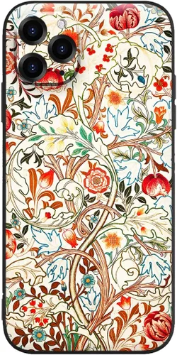 Miniatura 38 de Berkin Arts Funda de silicona compatible con iPhone 12 con protector de pantalla de flores ornamentales intrincadas rosas