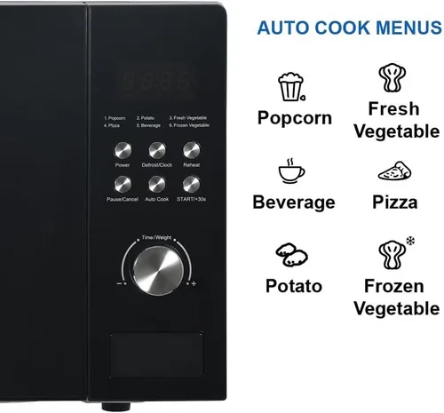 Miniatura 8 de Emerson MW1101B-A Horno microondas de encimera con control de botón, pantalla LED de 1000 W, 10 niveles de potencia, 6 menús automáticos, plato