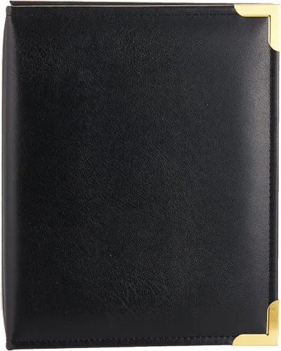 Pioneer Photo Albums 208 bolsillo negro cosido cubierta de cuero sintético con detalles de esquina de latón álbum de fotos, 4 x 6 pulgadas