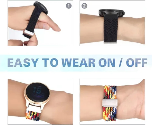 Miniatura 6 de Abanen Correas de reloj elásticas trenzadas para Garmin Venu 2S / Venu 3S/Vivoactive 4S / Vivomove 3S, 0.71 pulgadas (0.709 in), elástico, suave