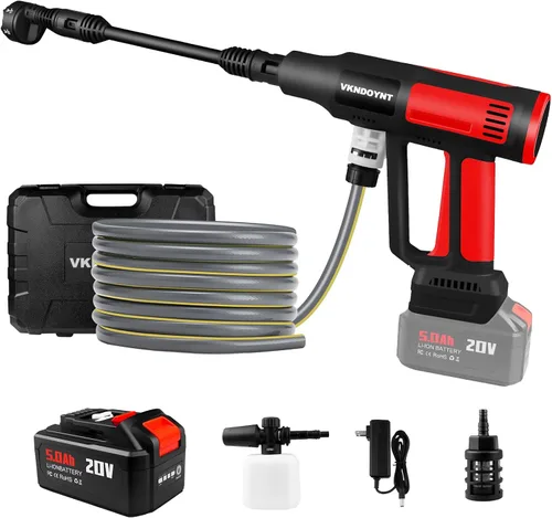 Lavadora a presión inalámbrica, lavadora a presión portátil de 2000 PSI MAX con motor sin escobillas, batería de 5.0 Ah, pantalla táctil LCD de