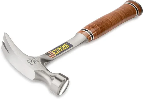 Miniatura 6 de ESTWING Martillo - Garra recta de 16 oz con cara lisa y agarre de cuero genuino - E16S