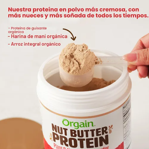 Miniatura 3 de Orgain X Justin's ® Proteína en polvo de mantequilla de nuez vegana orgánica, mantequilla de maní de chocolate, 0.71 oz de proteína vegetal, 0.04 oz