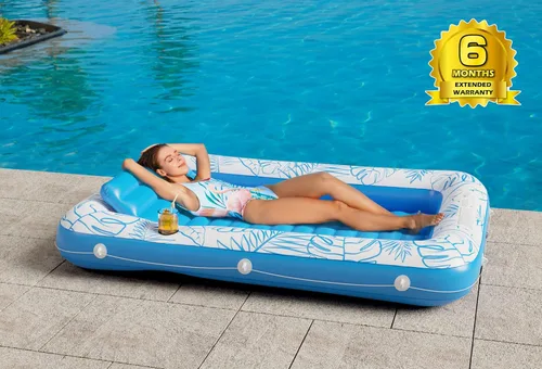 Miniatura 7 de Jasonwell - Flotador inflable para piscina, 4 en 1, almohadilla para tomar sol para adultos, relajarse en la piscina, flotador lleno de juguetes