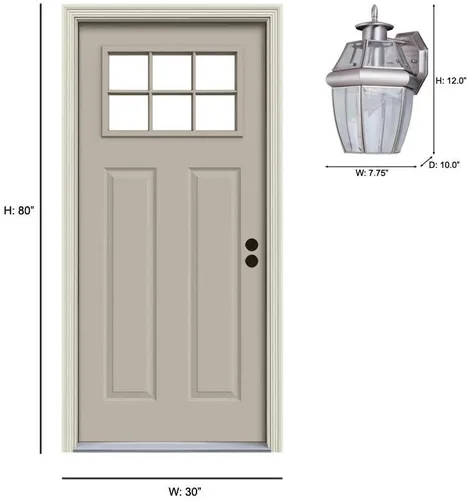 Miniatura 2 de Generation Lighting 8038-965 Lancaster Traditional One - Farol de pared para exteriores, acabado de níquel cepillado antiguo, 1 luz, listado cETL