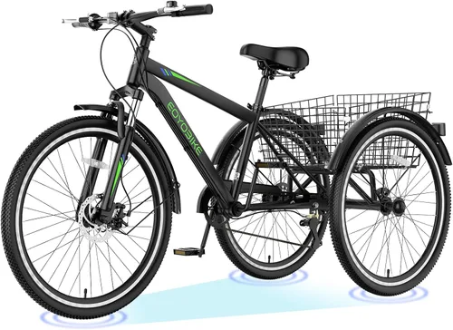Miniatura 20 de ABORON Triciclo para adultos, bicicleta de 3 ruedas para adultos, triciclo para adultos, llantas de doble pared, triciclo para mujeres y hombres