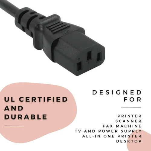 Miniatura 4 de Cable de alimentación de 6 pies para monitor Dell E2417H, P2416D, P2417H, S2716DG, SE2717H