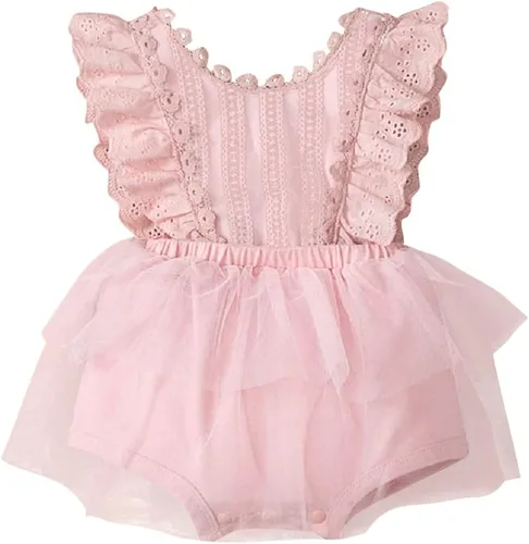 Miniatura 26 de IDOPIP Conjunto de ropa de 1er cumpleaños para niñas con estampado floral, estilo bohemio, con encaje, tutú y diadema de princesa