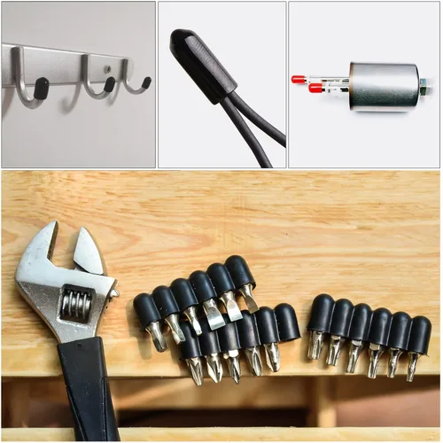 Miniatura 5 de uxcell 40 tapas redondas de goma de 3/32" 1/8" 5/32" 1/4" cubierta de vinilo negro tornillo protectores surtido