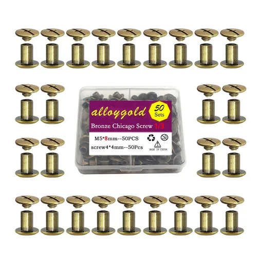 Miniatura 27 de 50 Juegos M5*6 Negro Pistola Kit de Tornillos Chicago Remaches de Cuero Tornillos Remaches Chicago Botones de Tornillos DIY Acabado de Cuero