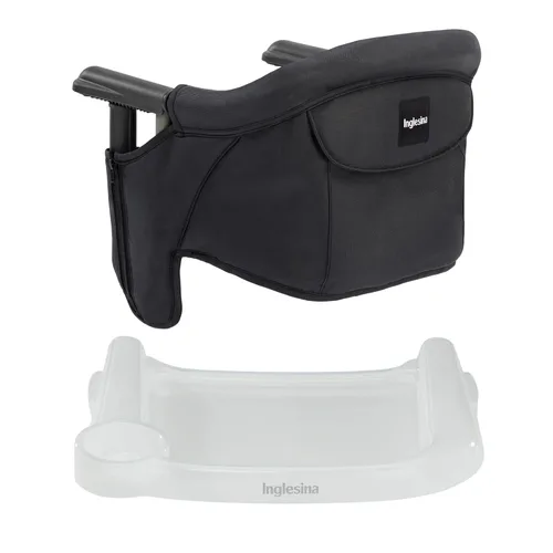Inglesina Silla de mesa rápida, color negro + bandeja de comedor rápido, silla alta portátil para bebés, para bebés y niños pequeños de hasta 37
