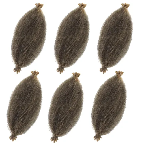 Miniatura 6 de Marley Twist - Cabello trenzado marrón Spring Twist de 18 pulgadas, cabello Marley para rastas suaves de imitación mariposa, cabello trenzado rizado