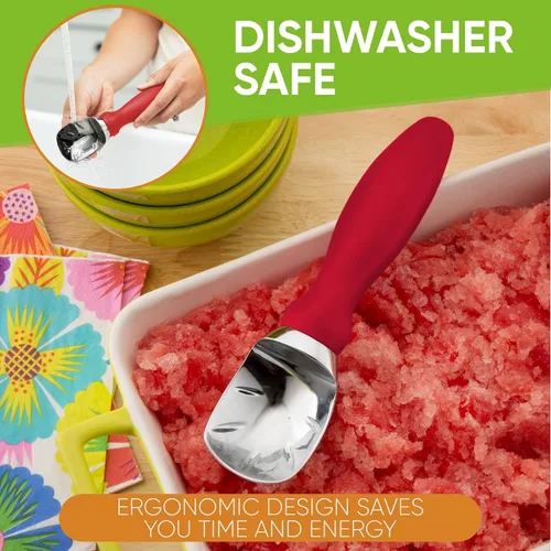 Miniatura 7 de Spring Chef - Cuchara para helado con mango suave, profesional, fuerte y resistente, utensilio de cocina de primera calidad para masa de galletas