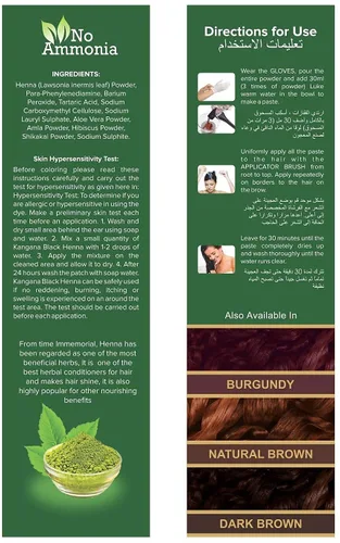 Miniatura 9 de Henna negra en polvo natural Cobertura de cabello gris Amla y aloe vera 6 bolsas, libre de artificiales Kangana