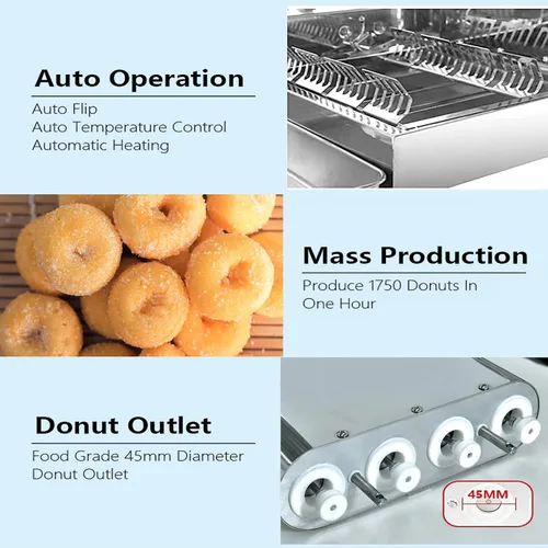 Miniatura 4 de Kolice 4 filas comerciales que hacen la máquina de donas/fabricante de donas/freír Donut Makchine/máquina para hacer rosquillas/Máquina