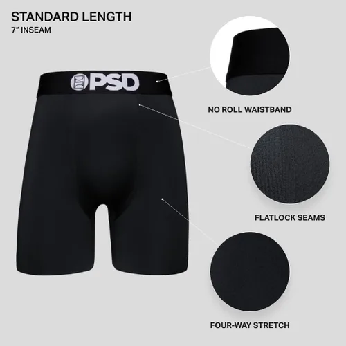 Miniatura 5 de PSD Calzoncillos tipo bóxer básicos sólidos para hombre, ropa interior transpirable y de apoyo con tela que absorbe la humedad