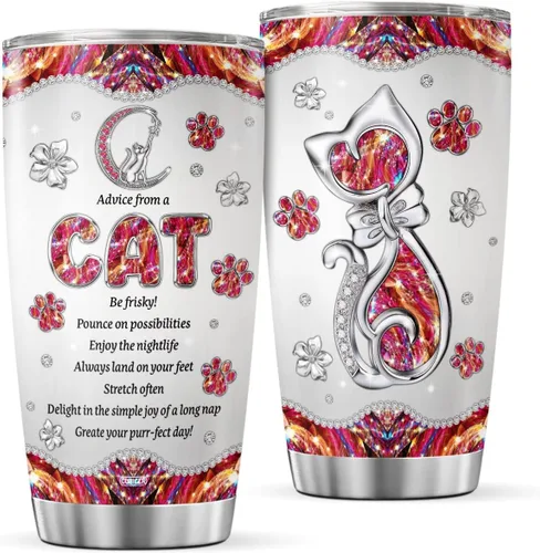 Miniatura 10 de CUBICER Vasos de café con diseño de mariposa, regalos para mujeres en cumpleaños, Navidad, día de mariposa, taza de 20 onzas, taza grande de acero