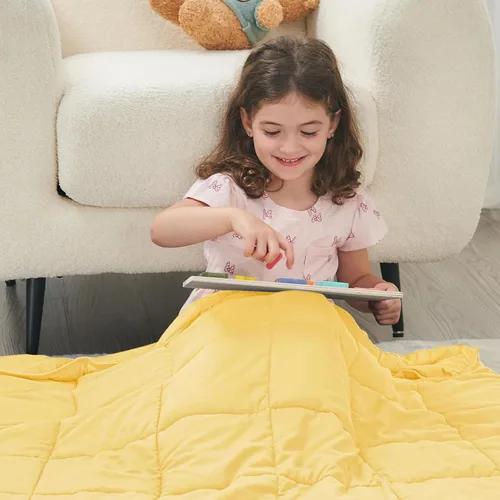 Miniatura 150 de Yescool - Manta con peso para adultos (15 libras, 60 x 80 pulgadas, azul), manta de enfriamiento pesada para dormir, 140-160 libras, manta