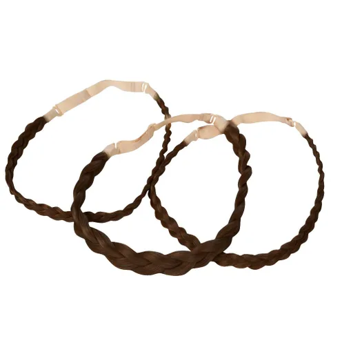 Miniatura 3 de Hairdo - Kit de banda trenzada de tres piezas, diadema para moño o cola de caballo por Hairuwear, R10 castaño Castaño R10.