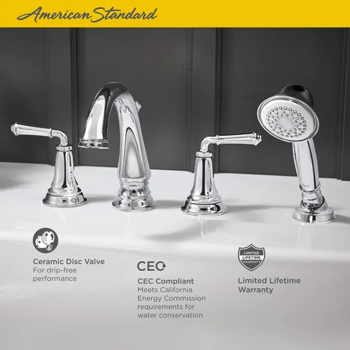 Miniatura 5 de American Standard T052900.295 Delancey - Grifo de bañera romana, níquel cepillado cepillado níquel