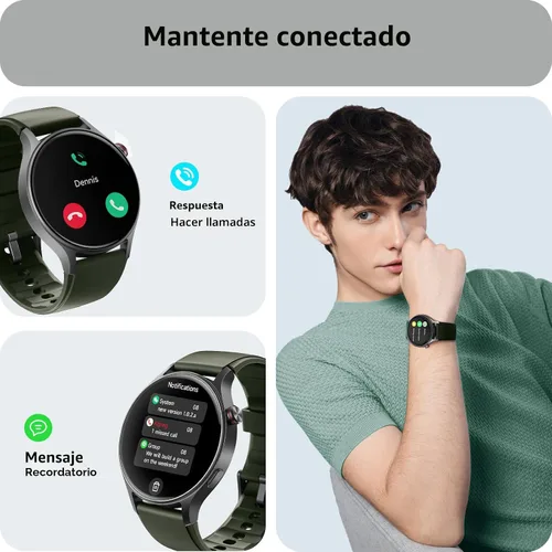 Miniatura 4 de Reloj inteligente para hombres y mujeres, responder/hacer llamadas, rastreadores de actividad con pantalla ultra clara AMOLED con monitor