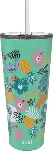Miniatura 14 de Zak Designs Disney Minnie Mouse - Vaso de viaje de acero inoxidable con aislamiento al vacío con tapa a prueba de salpicaduras, incluye popote