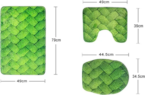 Miniatura 3 de HUGS IDEA Alfombra de baño, alfombra de baño, alfombra de baño, diseño de bandera estadounidense, mariposa, floral, juego de tapetes de baño