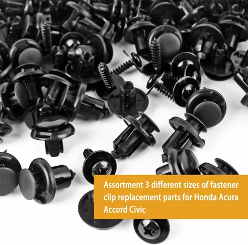 Miniatura 3 de Xislet 120 piezas Clips para parachoques de 10 mm 91503-SZ3-003 con tornillos para protector contra salpicaduras 90114-SE0-000 Compatibles con Honda