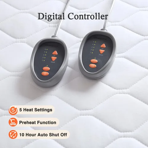 Miniatura 3 de Beautyrest - Funda calefactable para colchón de mezcla de algodón con tecnología de confort seguro - Funda eléctrica acolchada de lujo con bolsillo