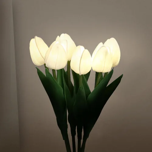 Miniatura 7 de Lámpara de mesa de tulipán, lámpara de mesa de tulipán, flor de tulipán, funciona con pilas, simulación de flores en maceta, decoración