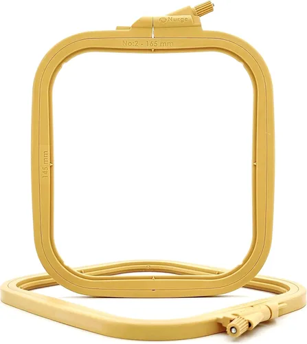 Miniatura 23 de Nurge 5 aros cuadrados grandes de plástico para bordar, aro de costura cruzada, aro de aguja perforadora, multicolor